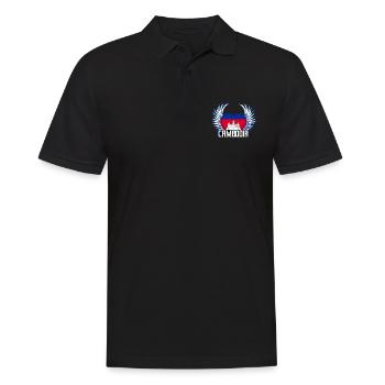 Kambodscha - Männer Poloshirt - Schwarz - Vorne - Kai (181cm)