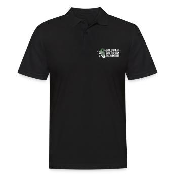 Läufer schauen nicht nach Wetter - Laufmotivation - Männer Poloshirt - Schwarz - Vorne - Kai (181cm)
