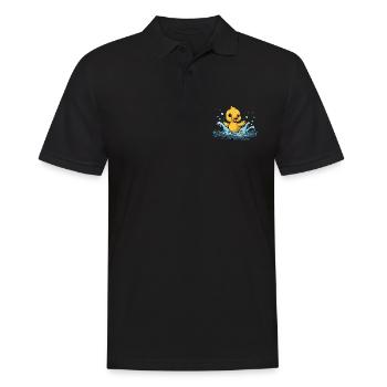 Niedliche Ente Baden Plantschen für Kinder - Männer Poloshirt - Schwarz - Vorne - Kai (181cm)