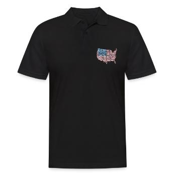 Patriotisches Puzzle Flagge Amerikanischer Stolz - Männer Poloshirt - Schwarz - Vorne - Kai (181cm)