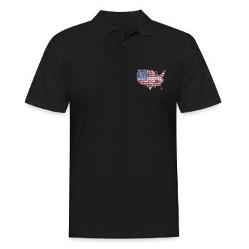 Patriotisches Puzzle Flagge Amerikanischer Stolz - Männer Poloshirt - Schwarz - Vorne - Kai (181cm)
