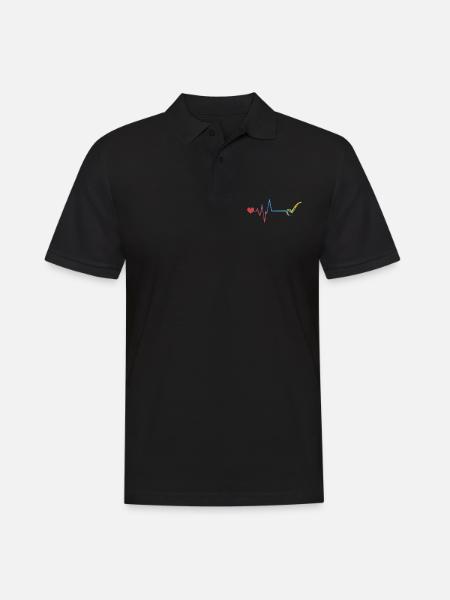 Whistle Pulse Heartbeat - Men's Polo Shirt - black