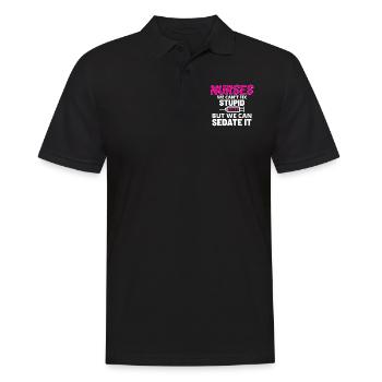 Krankenschwester Zitat Krankenschwestern Wir können nicht reparieren Dumm - Männer Poloshirt - Schwarz - Vorne - Kai (181cm)