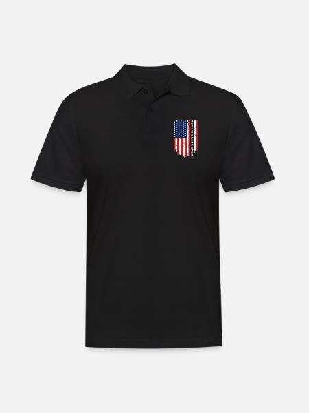Best Stepdad Ever Flag - Men's Polo Shirt - black