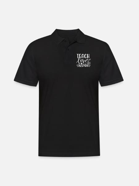 Teacher Teacher Teach Love Inspire - Men's Polo Shirt - black