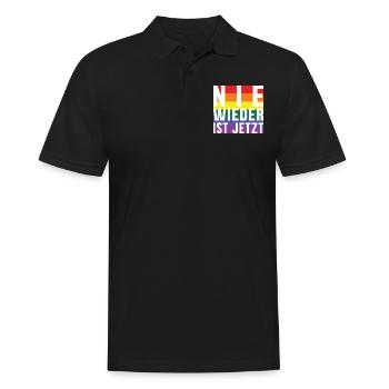 Plus jamais le lettrage Pride - Polo Homme - noir - Devant - Kai (181cm)