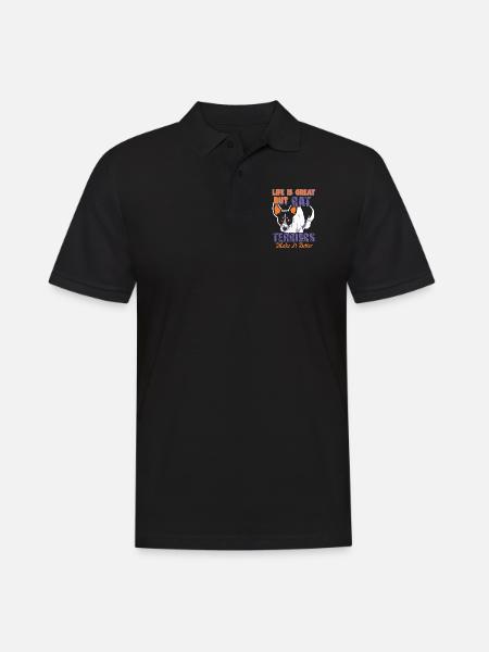 Rat Terriers Make Life Better - Men's Polo Shirt - black
