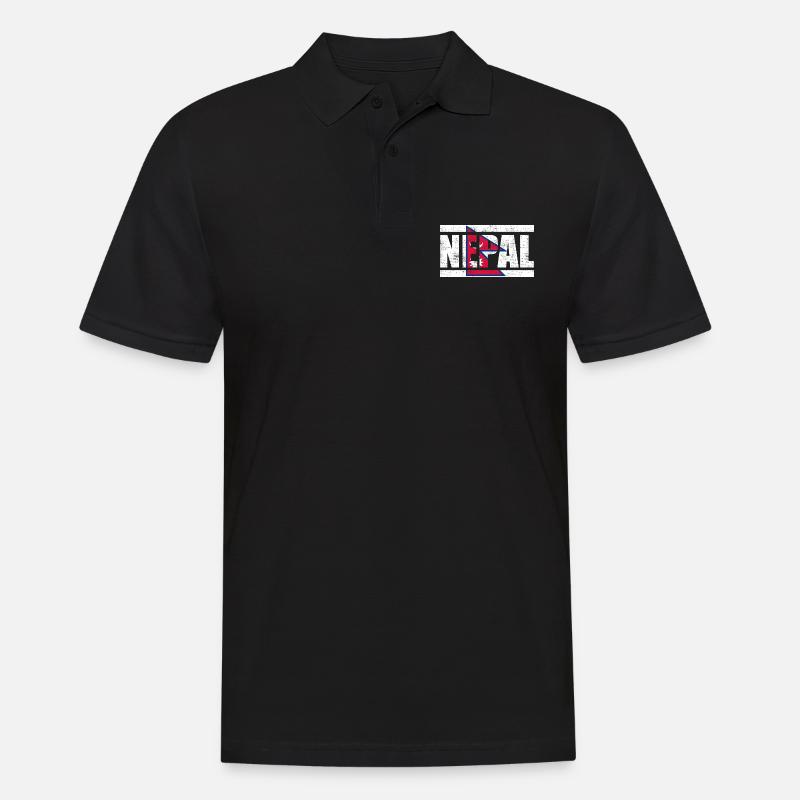 Nepal - Männer Poloshirt - Schwarz