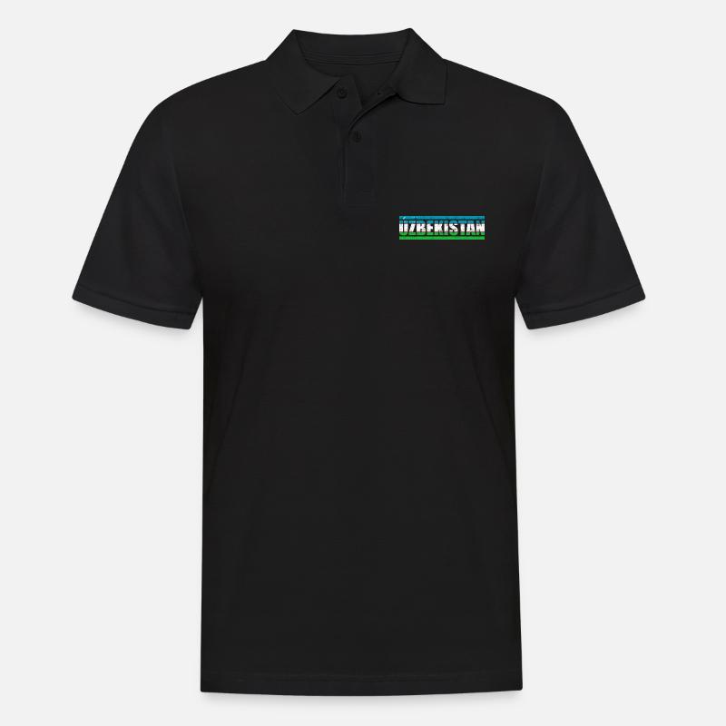 Usbekistan - Männer Poloshirt - Schwarz