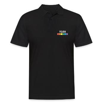 Regenbogen ja Rechte Grafik - Männer Poloshirt - Schwarz - Vorne - Kai (181cm)