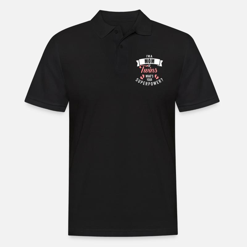 Zwillinge - Männer Poloshirt - Schwarz