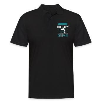 I Dont Need Therapy - DOLPHINS - Männer Poloshirt - Schwarz - Vorne - Kai (181cm)