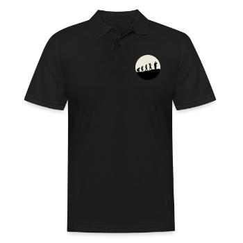 Laborers Evolution Moon - Männer Poloshirt - Schwarz - Vorne - Kai (181cm)