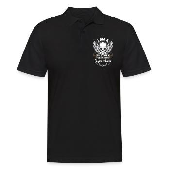 Cop Handschellen - Männer Poloshirt - Schwarz - Vorne - Kai (181cm)