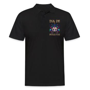 Dia de Muertos Fest der Toten Ehre Gedenken - Männer Poloshirt - Schwarz - Vorne - Kai (181cm)