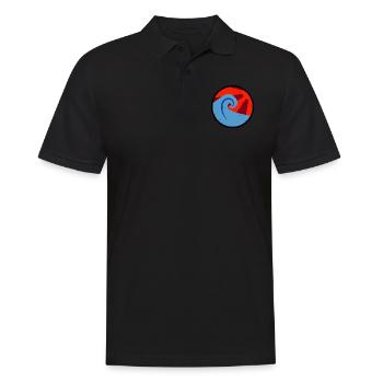 Vintage-Welle - Männer Poloshirt - Schwarz - Vorne - Kai (181cm)