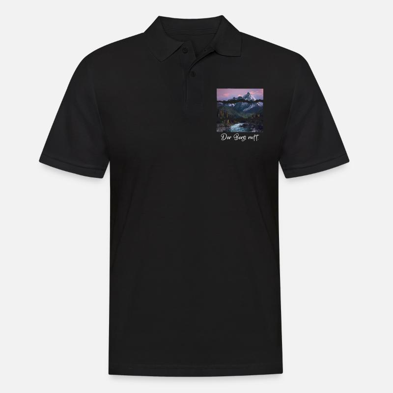 the mountain is calling - Men's Polo Shirt - black