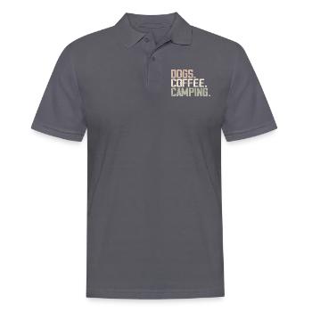 Dogs Coffee Camping Funny Campers - Polo Homme - charbon - Devant - Nico (186cm)