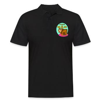 Grizzly schöner farbenfroher Bär. Ich bin ein Bär. - Männer Poloshirt - Schwarz - Vorne - Kai (181cm)