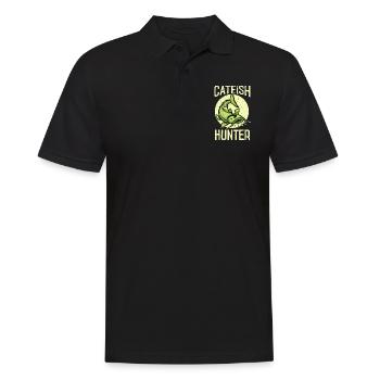 Welsjäger Fischen Wels Angler Angeln - Männer Poloshirt - Schwarz - Vorne - Kai (181cm)