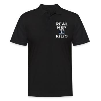 Kilt Männer Spruch Schottenrock - Männer Poloshirt - Schwarz - Vorne - Kai (181cm)