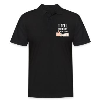 Gebrochener Arm Spruch - Fraktur Gipsarm - Männer Poloshirt - Schwarz - Vorne - Kai (181cm)