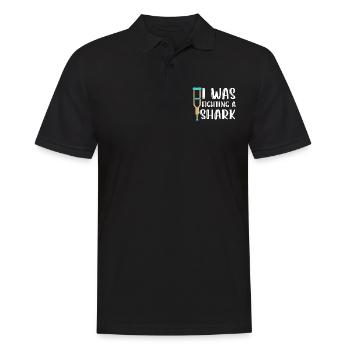 Gebrochenes Bein Spruch - Fraktur Gipsbein - Männer Poloshirt - Schwarz - Vorne - Kai (181cm)