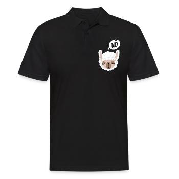 Nö, ich muss garnix - Lama - Spruch - Männer Poloshirt - Schwarz - Vorne - Kai (181cm)