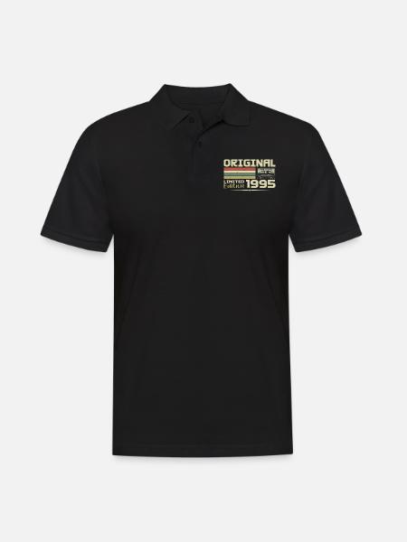 Retro 1995 Anniversary Gift Born in 1995 Original - Men's Polo Shirt - black