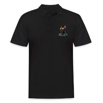 Dobermann Hund Lustig Sommer - Männer Poloshirt - Schwarz - Vorne - Kai (181cm)