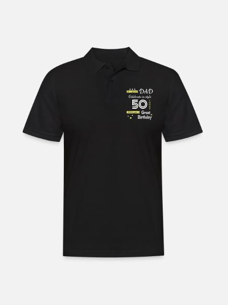 50th Birthday Gift for Dad - Men's Polo Shirt - black
