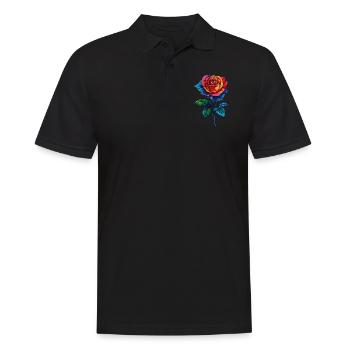 Rose - Männer Poloshirt - Schwarz - Vorne - Kai (181cm)