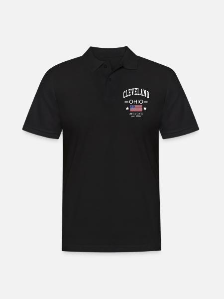 Cleveland - Männer Poloshirt - Schwarz