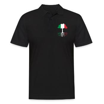 Vergiss niemals Deine Wurzeln aus Italien - Männer Poloshirt - Schwarz - Vorne - Kai (181cm)
