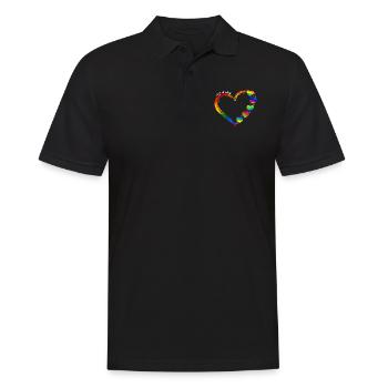 Love Is Love LGBT Rainbow Hearts - Polo Homme - noir - Devant - Kai (181cm)