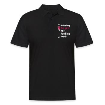 Warning the girls are drinking again T Shirt - Men's Polo Shirt - black - Front - Kai (181cm)