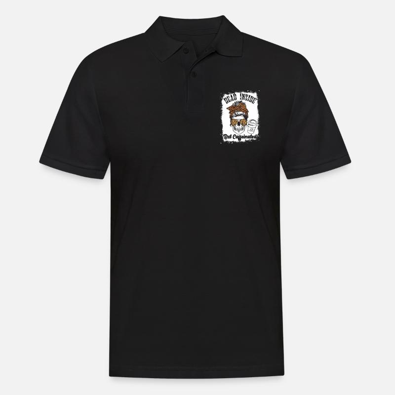 Dead Inside But Caffeinated Coffee - Polo Homme - noir