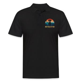 Best Dad By Par Disc Golf Vintage - Männer Poloshirt - Schwarz - Vorne - Kai (181cm)