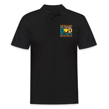 Softball Dad Like A Baseball Dad But Bigger Balls - Männer Poloshirt - Schwarz - Vorne - Kai (181cm)