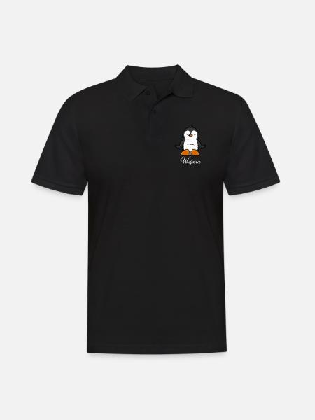 Auszeit Durchatmen Wusaaa Pinguin - Männer Poloshirt - Schwarz