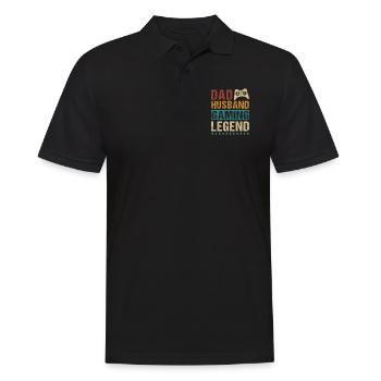 Dad Husband Gaming Legend - Männer Poloshirt - Schwarz - Vorne - Kai (181cm)