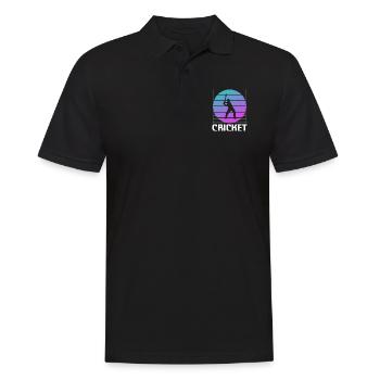 Retro Vintage Classic Cricket Player - Men's Polo Shirt - black - Front - Kai (181cm)