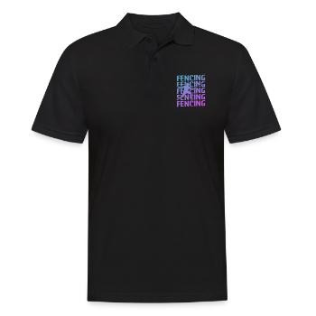 Retro Vintage Classic Fencing Fencer - Männer Poloshirt - Schwarz - Vorne - Kai (181cm)