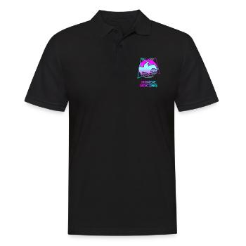 Retro Vintage Classic Horse Racing Equestrian - Männer Poloshirt - Schwarz - Vorne - Kai (181cm)