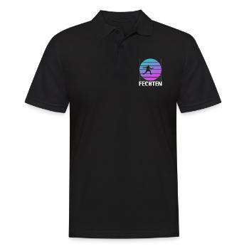 Retro Vintage Classic Fencing Fencer - Männer Poloshirt - Schwarz - Vorne - Kai (181cm)