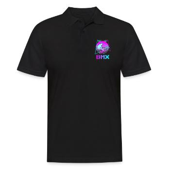 Retro Vintage Classic BMX Bike Cycling Rider - Männer Poloshirt - Schwarz - Vorne - Kai (181cm)