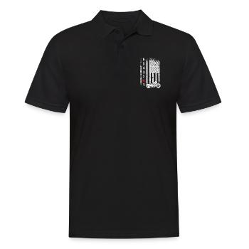 American Flag Motorcycle - Männer Poloshirt - Schwarz - Vorne - Kai (181cm)