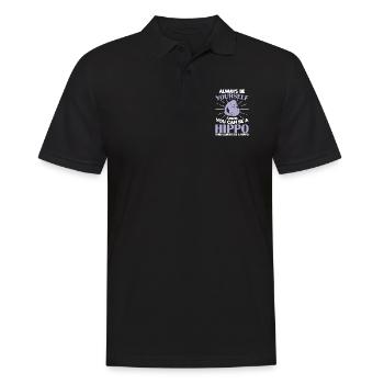 Funny Be A Hippopotamus - Männer Poloshirt - Schwarz - Vorne - Kai (181cm)