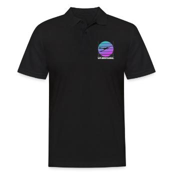 Retro Vintage Classic Spearfishing Fisherman - Männer Poloshirt - Schwarz - Vorne - Kai (181cm)