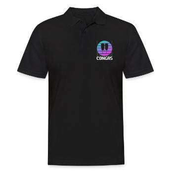 Retro Vintage Classic Congas Player Instrument - Männer Poloshirt - Schwarz - Vorne - Kai (181cm)